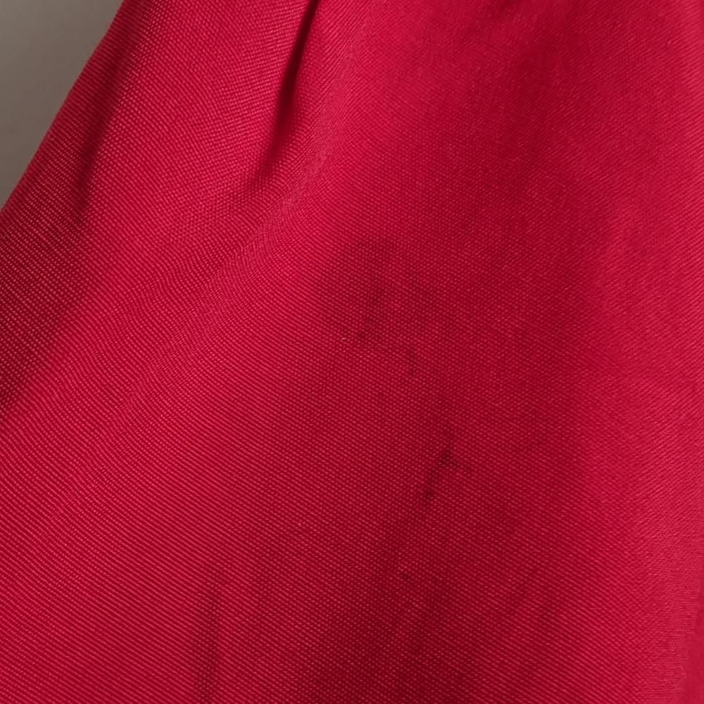 Vintage Red Embroidered Short Sleeve Button Down Blouse - Picture 12 of 16